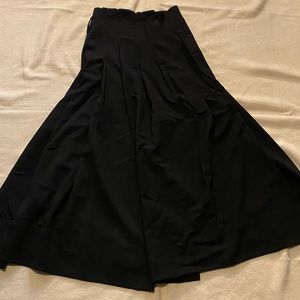 Belted Paperbag Culottes In Black